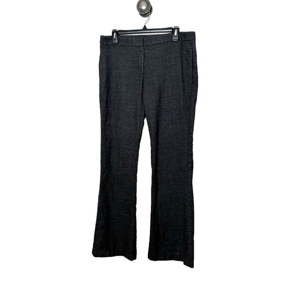 Theory Pants - Theory Size 12 Wool Trousers Dress Pants Bootcut Dress Dark Gray Stretch Wool